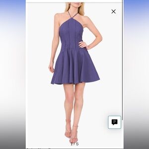 PARKER Dayna halter Pleated Fit and Flare Dress